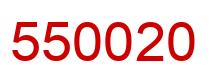 Number 550020 red image