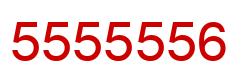 Number 5555556 red image