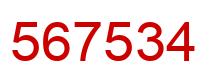 Number 567534 red image