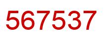 Number 567537 red image