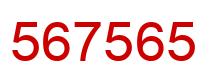 Number 567565 red image