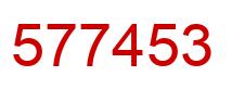 Number 577453 red image