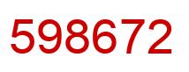 Number 598672 red image