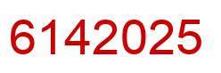 Number 6142025 red image