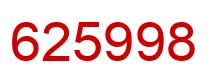 Number 625998 red image
