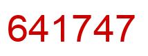 Number 641747 red image
