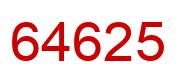 Number 64625 red image