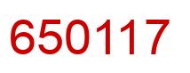 Number 650117 red image