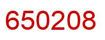 Number 650208 red image