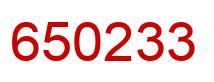 Number 650233 red image