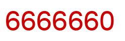 Number 6666660 red image