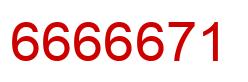 Number 6666671 red image