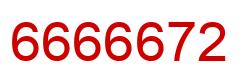Number 6666672 red image