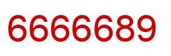 Number 6666689 red image