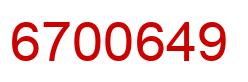 Number 6700649 red image