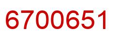 Number 6700651 red image