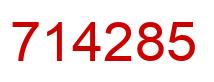 Número 714285 imagen rojo