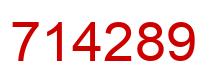 Number 714289 red image