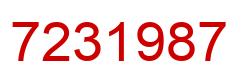 Number 7231987 red image