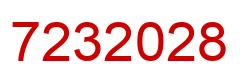 Number 7232028 red image