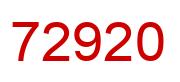 Number 72920 red image