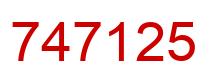 Number 747125 red image