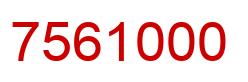 Número 7561000 imagen rojo