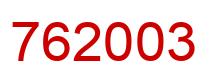 Number 762003 red image