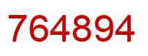 Number 764894 red image