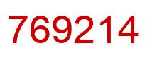 Number 769214 red image