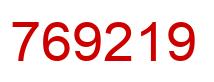 Number 769219 red image
