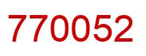 Number 770052 red image