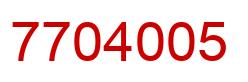 Número 7704005 imagen rojo