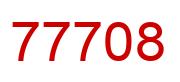 Number 77708 red image