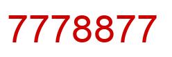 Number 7778877 red image
