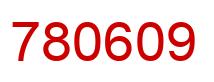 Number 780609 red image