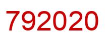 Number 792020 red image