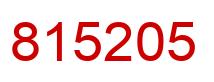 Number 815205 red image