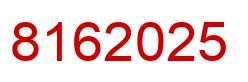 Number 8162025 red image