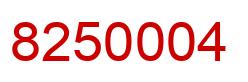 Number 8250004 red image