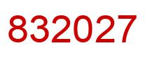 Number 832027 red image