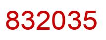 Number 832035 red image