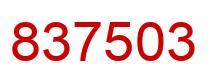 Number 837503 red image