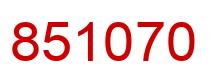 Number 851070 red image