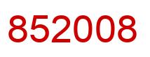 Number 852008 red image