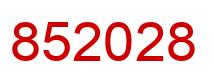 Number 852028 red image