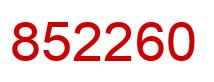 Number 852260 red image