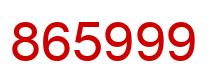 Number 865999 red image