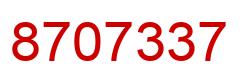 Number 8707337 red image