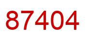 Number 87404 red image